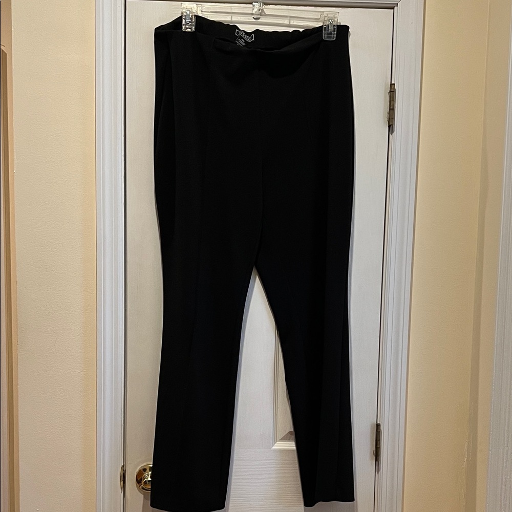 NYC Black Pull-On Straight Leg Trousers